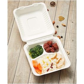 img 1 attached to Convenient AmazonBasics Compostable Clamshell Container with Compartments: Eco-Friendly Meal Prep Made Easy