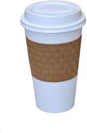 📦 convenient bundle: 100 white 16 oz. disposable hot cups with cappuccino lids and sleeves logo