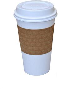 img 1 attached to 📦 Convenient Bundle: 100 White 16 oz. Disposable Hot Cups with Cappuccino Lids and Sleeves
