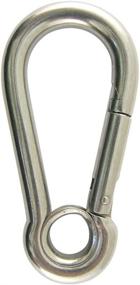 img 1 attached to 🔒 5-Pack Stainless Steel Spring Snap Hook Carabiner with Screw Lock and Key Ring, Ideal for Outdoor Activities such as Camping, Diving, and Hiking – PROTEUS Set