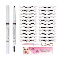 💁 complete eyebrow shaping kit: stencil, pencil, shaper, template, razor, pen | water-resistant | easy 3-minute makeup | fits 98% logo