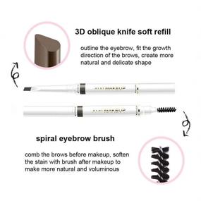 img 2 attached to 💁 Complete Eyebrow Shaping Kit: Stencil, Pencil, Shaper, Template, Razor, Pen | Water-Resistant | Easy 3-Minute Makeup | Fits 98%