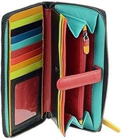 img 2 attached to 💼 Visconti STR5 Women's Large RFID Blocking Leather Bifold Zip-Around Clutch Wallet in Black Multi - Enhanced SEO