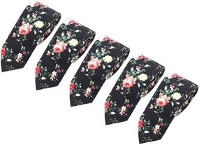 img 4 attached to 🌸 Floral Wedding Groomsmen Necktie: Men's Accessories for Ties, Cummerbunds & Pocket Squares with Neckties