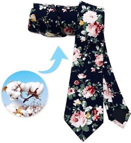 img 1 attached to 🌸 Floral Wedding Groomsmen Necktie: Men's Accessories for Ties, Cummerbunds & Pocket Squares with Neckties