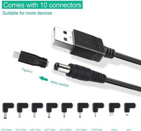 img 4 attached to 🔌 Универсальный USB кабель для зарядки устройств с разъемом питания DC 5.5x2.1мм для различных электронных устройств - 10 разъемов в комплекте!