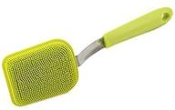 🧽 jjmg new multipurpose silicone scrub scrubber sponge for dishwashing and make up brush cleaning with handle logo