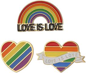 img 4 attached to 🏳️ Пуговицы Гей Прайд SUMFAN: выражайте гордость ЛГБТ+ с любовью эмалевые аксессуары для рюкзаков, шляп и лацканов