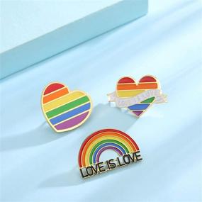 img 3 attached to 🏳️ SUMFAN Gay Pride Pins: Express LGBTQ+ Pride with Love Enamel Accessories for Backpacks, Hats, and Lapels