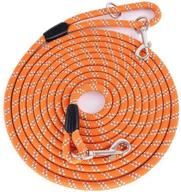 🐾 long rope leash for dog training - reflective, heavy duty 16ft/30ft leashes with 2 hooks - ideal for small/medium/large dogs - check cord recall training agility lead logo