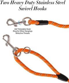 img 3 attached to 🐾 Long Rope Leash for Dog Training - Reflective, Heavy Duty 16FT/30FT Leashes with 2 Hooks - Ideal for Small/Medium/Large Dogs - Check Cord Recall Training Agility Lead