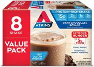 🍫 atkins gluten free protein-rich shake, dark chocolate royale: keto-friendly & convenient 8-pack logo