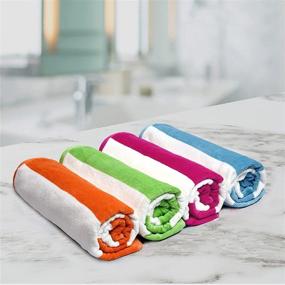img 1 attached to 🏖️ Terry Beach and Pool Towel Set – 100% Cotton, Vibrant Plush Towels with Assorted Designs for Adults – Sunbathing, Poolside Lounge, Bath – Oversized Pack of 6 (32 X 62 inches)