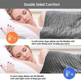 img 3 attached to 💤 Premium Cotton Weighted Blanket for Adults with Removable Minky Cover - Ultra Soft Heavy Blanket Suitable for Individuals weighing 110-140lb - Crafted with Glass Beads (15lb, Grey, 48x72)