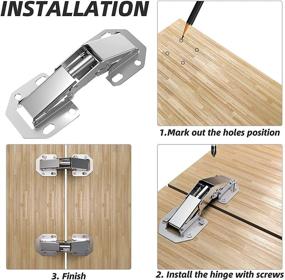 img 1 attached to 🔩 Premium HOSOM Frameless Cabinet Hidden Hinges – Easy 90 Degree Installation, 8-Pack