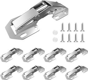 img 4 attached to 🔩 Premium HOSOM Frameless Cabinet Hidden Hinges – Easy 90 Degree Installation, 8-Pack