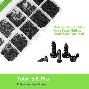 img 2 attached to 🔩 JERLITU 500pcs M1 Micro Screws: Phillips Head Screw Suit for Glasses, Watches, Electronics - Small Self-Tapping Screws Assortment Kit