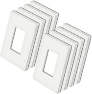 🔌 premium 8-pack: bestten 1-gang designer screwless wall plate, uswp4 white unbreakable series - h4.85” x w3.10”, impact resistant logo