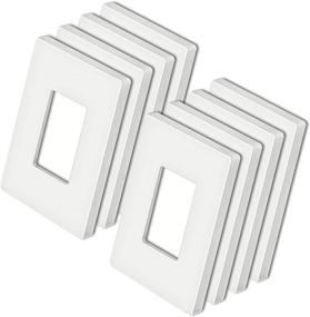 img 4 attached to 🔌 Premium 8-Pack: BESTTEN 1-Gang Designer Screwless Wall Plate, USWP4 White Unbreakable Series - H4.85” x W3.10”, Impact Resistant