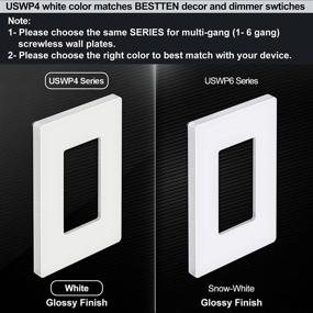 img 1 attached to 🔌 Premium 8-Pack: BESTTEN 1-Gang Designer Screwless Wall Plate, USWP4 White Unbreakable Series - H4.85” x W3.10”, Impact Resistant
