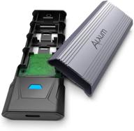 💻 alxum m.2 nvme sata ssd enclosure tool-free: usb adapter for nvme & sata ngff ssd, 10gbps with usb a usb c cable - uasp & trim supported, aluminum casing - fits m-key b+m key 2230/2242/2260/2280 ssds logo