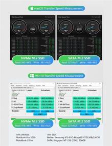 img 2 attached to 💻 Alxum M.2 NVMe SATA Корпус для SSD без инструментов: Адаптер USB для SSD NVMe и SATA NGFF, 10 Гбит/с с кабелем USB A USB C - Поддержка UASP и TRIM, Корпус из алюминия - Подходит для SSD M-Key B+M Key 2230/2242/2260/2280.