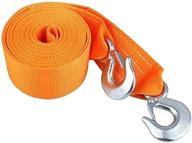 π tow strap heavy duty: 3" x 20' recovery strap with 18,000 lb break strength rope & 2 hooks logo