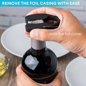 img 1 attached to 🍷 Efficient Electric Wine Bottle Opener Set with Foil Cutter, Wine Pourer, Vacuum Stoppers & Stand - Rechargeable, AAB Automatic Corkscrew - Includes 4 AA Batteries and USB Charging Cable