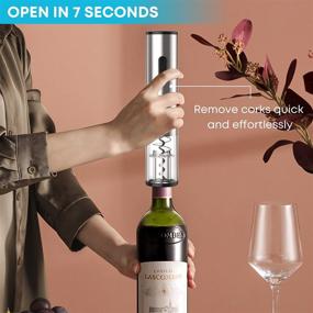 img 2 attached to 🍷 Efficient Electric Wine Bottle Opener Set with Foil Cutter, Wine Pourer, Vacuum Stoppers & Stand - Rechargeable, AAB Automatic Corkscrew - Includes 4 AA Batteries and USB Charging Cable