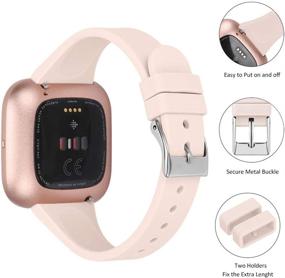 img 2 attached to 👌 Q6#1024 Slim Bands: Soft Silicone Sport Band Wristbands for Fitbit Versa 2/Versa/Versa Lite/Versa SE - Size Small, Ideal for Women and Men