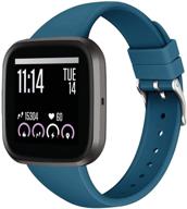 👌 q6#1024 slim bands: soft silicone sport band wristbands for fitbit versa 2/versa/versa lite/versa se - size small, ideal for women and men logo