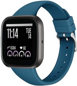 img 4 attached to 👌 Q6#1024 Slim Bands: Soft Silicone Sport Band Wristbands for Fitbit Versa 2/Versa/Versa Lite/Versa SE - Size Small, Ideal for Women and Men