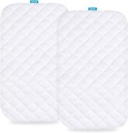 🛏️ premium 2 pack waterproof bassinet mattress pad cover for miclassic 2in1 stationary & rock bassinet - ultra soft bamboo surface, breathable and easy care logo