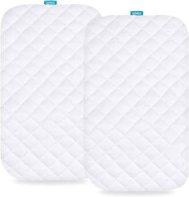 img 4 attached to 🛏️ Premium 2 Pack Waterproof Bassinet Mattress Pad Cover for MiClassic 2in1 Stationary & Rock Bassinet - Ultra Soft Bamboo Surface, Breathable and Easy Care