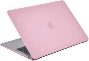 img 1 attached to 🎒 MacBook Air 13 Inch Laptop Case A1932 - Matte Rubberized Hard Shell Cover Sleeve with Silicone Keyboard Cover, Dust Brush - Pink (2020 2019 2018 Release, Touch ID)