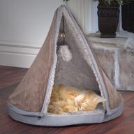 🐱✨ comfort and fun combined: petmaker sleep and play cat bed with detachable teepee top logo