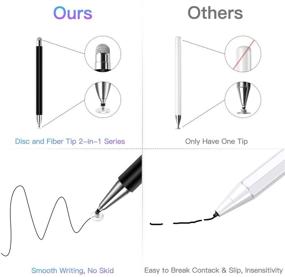 img 1 attached to 🖊️ Стилус StylusHome с магнитным диском, универсальные стилус-ручки - совместимы с Apple iPad/iPhone/iPad Pro/Mini/Air и Android/Microsoft/Surface - 2 шт. - Черный/Белый.