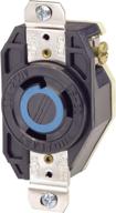 🔌 industrial grade leviton 2620 locking receptacle, flush mount, grounding, 30 amp, 250 volt, v-0-max, black logo