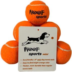 img 2 attached to 🎾 WOOF SPORTS Small Tennis Balls for Dogs (1.9") - 12 Premium Mini Tennis Balls for Small Dogs and Puppies. Vibrant Orange, Durable and High-Quality. Comes with Mesh Carrying Bag