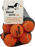 🎾 woof sports small tennis balls for dogs (1.9") - 12 premium mini tennis balls for small dogs and puppies. vibrant orange, durable and high-quality. comes with mesh carrying bag логотип