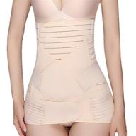 postpartum belly band: 3-in-1 support & recovery wrap for postnatal body shaping, maternity girdle slimming shapewear - beige m, 3 sizes available логотип