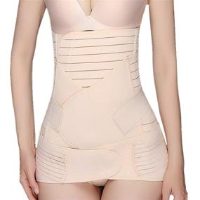 img 4 attached to Postpartum Belly Band: 3-in-1 Support & Recovery Wrap for Postnatal Body Shaping, Maternity Girdle Slimming Shapewear - Beige M, 3 Sizes Available