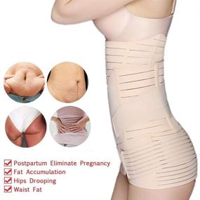 img 1 attached to Postpartum Belly Band: 3-in-1 Support & Recovery Wrap for Postnatal Body Shaping, Maternity Girdle Slimming Shapewear - Beige M, 3 Sizes Available