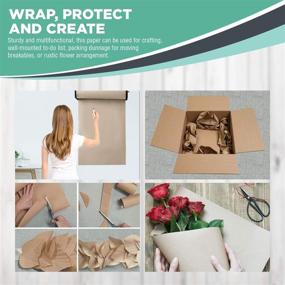 img 1 attached to 📦 Recyclable Kraft Brown Wrapping Paper Roll 30x2,400 (200 ft) - Ideal for Moving, Bulletin Board Backing, Paper Tablecloths - Craft Construction and Packing Paper