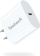 yootech 20w usb c блок стеновой зарядки - идеально подходит для iphone 13, galaxy s21, ipad pro и многого другого. логотип