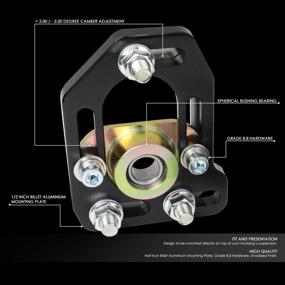 img 3 attached to Enhanced Performance Front Camber/Caster Plates in Black for 1979-1989 Ford Mustang (DNA Motoring CBK-PLT-FM79-BK)