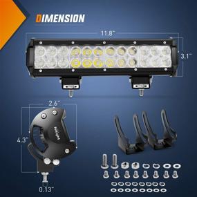 img 3 attached to 💡 Мощная светодиодная панель Nilight Led Light Bar 2PCS: 12 дюймов 72W Спот Флуд Комбо с проводным комплектом для внедорожников, 2 года гарантии (Модель ZH030)