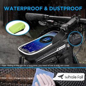 img 1 attached to 🚲 Enhance Your Cycling Experience with the Whale Fall Reflective Bike Frame Bag: Waterproof, Touch-Screen Phone Holder for 6.9” Devices