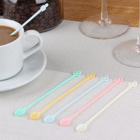 img 1 attached to MXY Beverage Stirrers Colorful Disposable