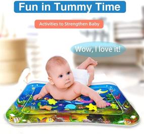 img 3 attached to 👶 Infinno Inflatable Tummy Time Mat: Premium Baby Water Play Mat for Infants and Toddlers. Activity Play Center Baby Toys for 3, 6, 9, and 12 Months. Strengthen Your Babies’ Muscles. Mermaid Theme.